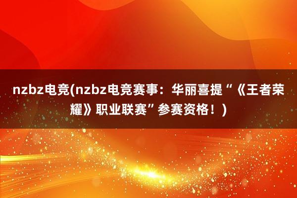 nzbz电竞(nzbz电竞赛事：华丽喜提“《王者荣耀》职业联赛”参赛资格！)