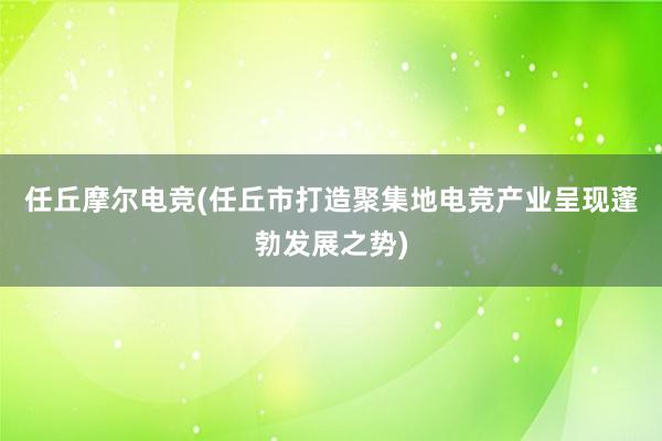 任丘摩尔电竞(任丘市打造聚集地电竞产业呈现蓬勃发展之势)