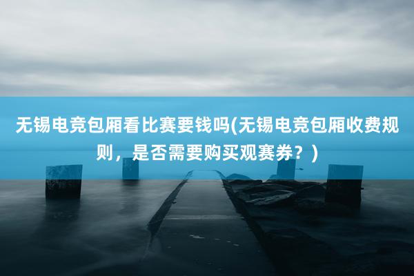 无锡电竞包厢看比赛要钱吗(无锡电竞包厢收费规则，是否需要购买观赛券？)