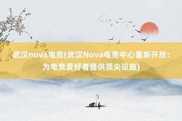 武汉nova电竞(武汉Nova电竞中心重新开放：为电竞爱好者提供顶尖设施)