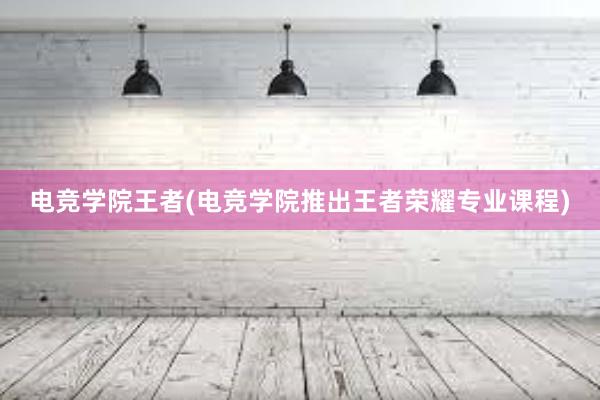 电竞学院王者(电竞学院推出王者荣耀专业课程)