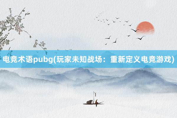 电竞术语pubg(玩家未知战场：重新定义电竞游戏)