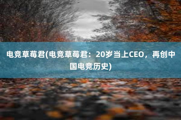 电竞草莓君(电竞草莓君：20岁当上CEO，再创中国电竞历史)