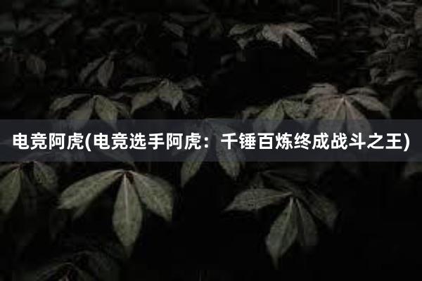 电竞阿虎(电竞选手阿虎：千锤百炼终成战斗之王)