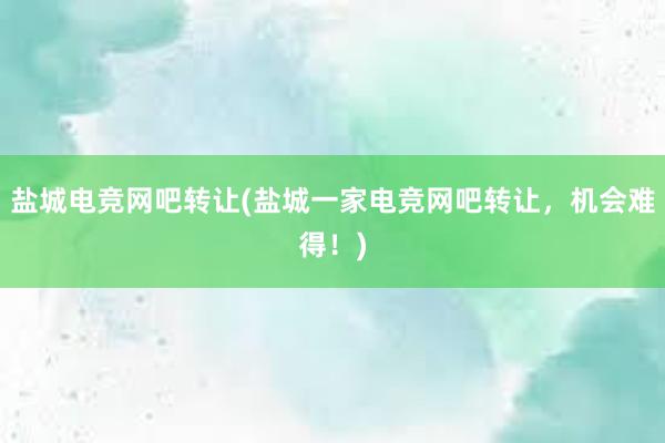 盐城电竞网吧转让(盐城一家电竞网吧转让，机会难得！)