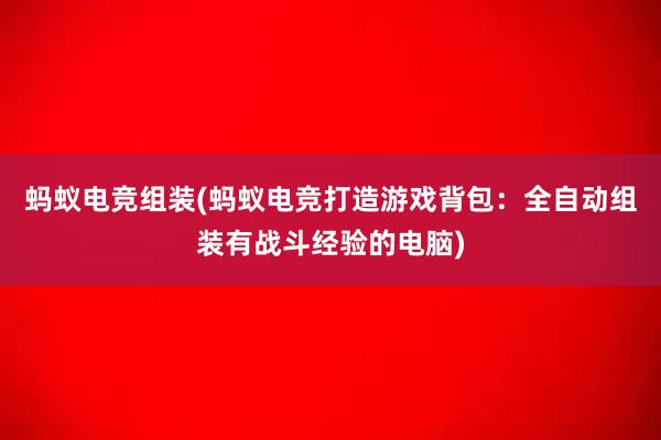 蚂蚁电竞组装(蚂蚁电竞打造游戏背包：全自动组装有战斗经验的电脑)