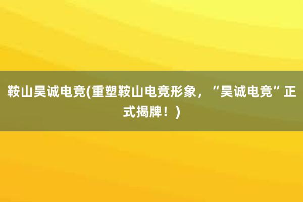 鞍山昊诚电竞(重塑鞍山电竞形象，“昊诚电竞”正式揭牌！)