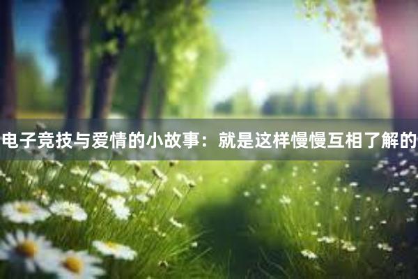 电子竞技与爱情的小故事：就是这样慢慢互相了解的