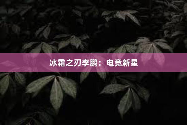 冰霜之刃李鹏：电竞新星