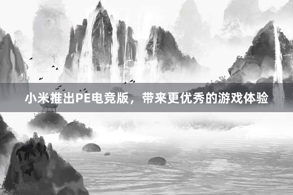 小米推出PE电竞版，带来更优秀的游戏体验