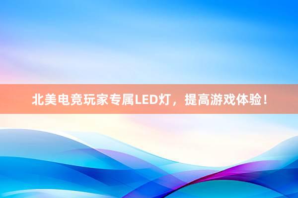 北美电竞玩家专属LED灯，提高游戏体验！