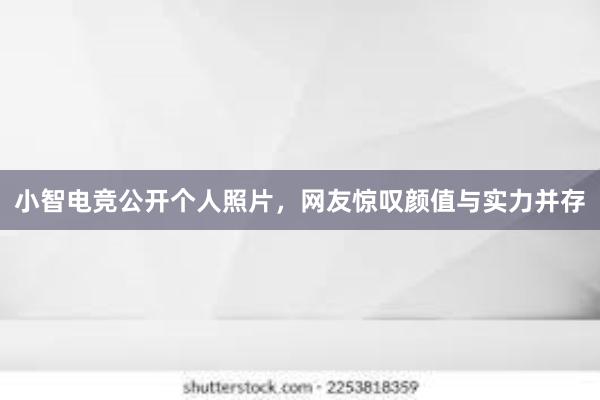 小智电竞公开个人照片，网友惊叹颜值与实力并存