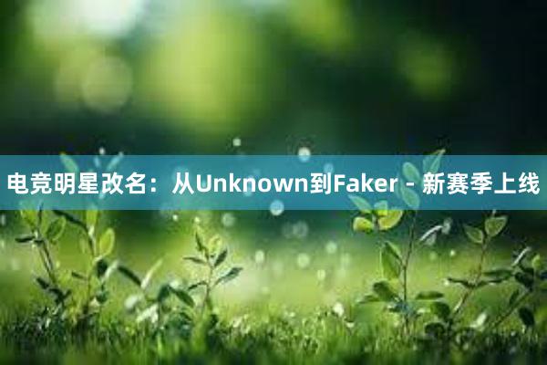 电竞明星改名：从Unknown到Faker - 新赛季上线