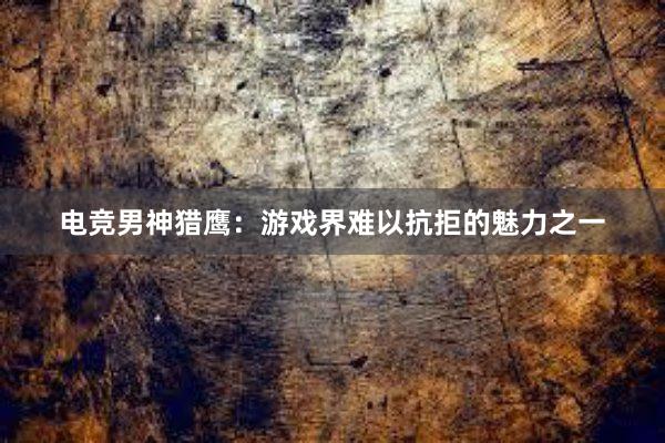 电竞男神猎鹰：游戏界难以抗拒的魅力之一