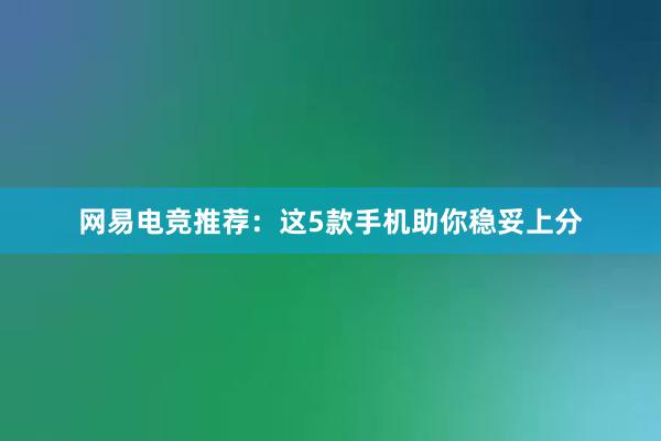 网易电竞推荐：这5款手机助你稳妥上分