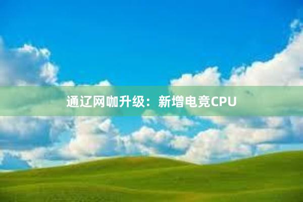 通辽网咖升级：新增电竞CPU